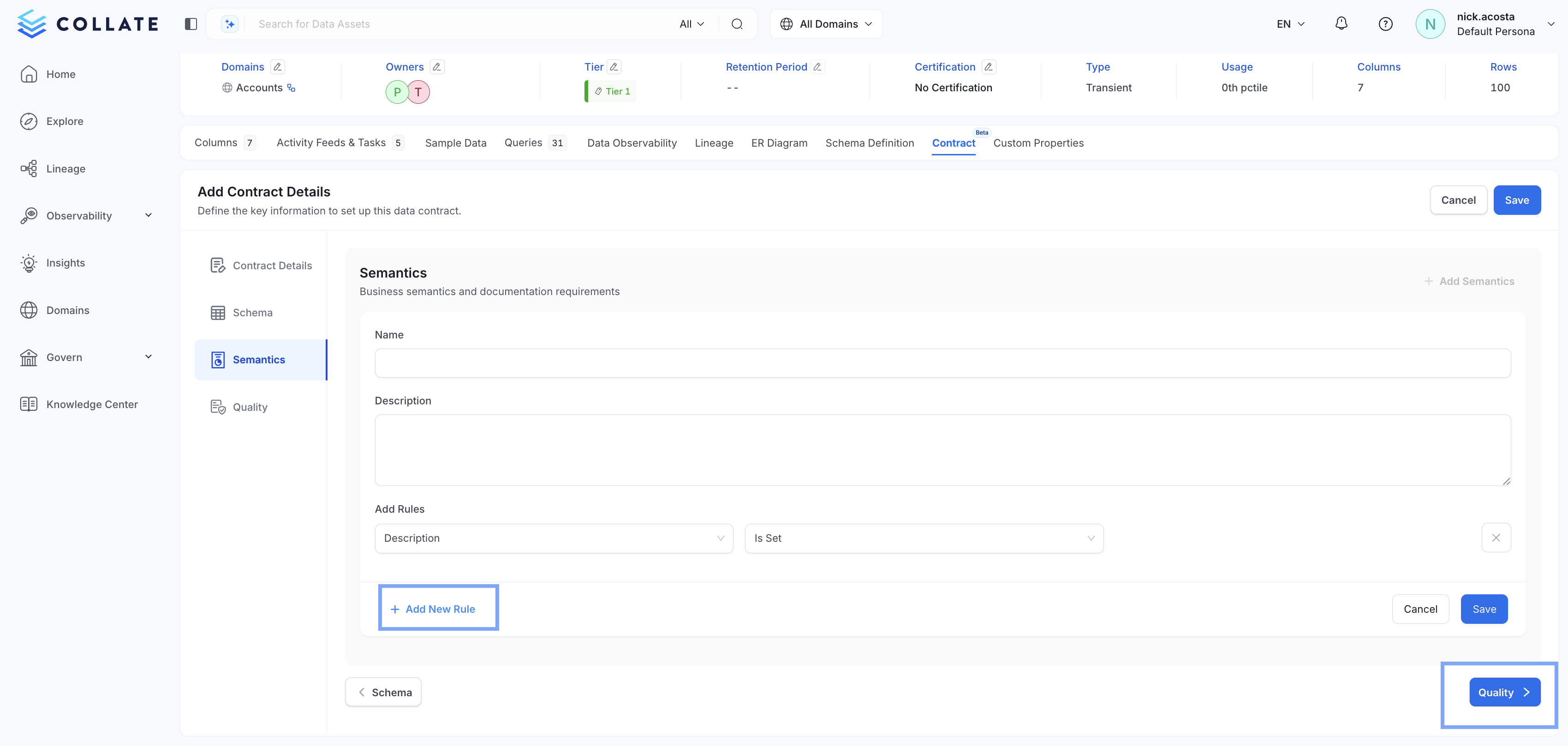 Adding more rules to an OpenMetadata Data Contract